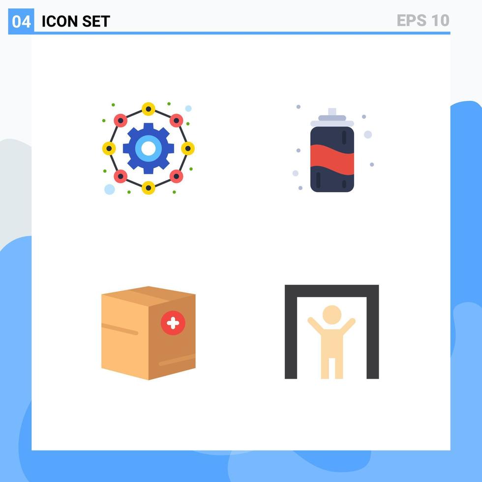 Modern Set of 4 Flat Icons and symbols such as affiliate commerce working summer plus Editable Vector Design Elements