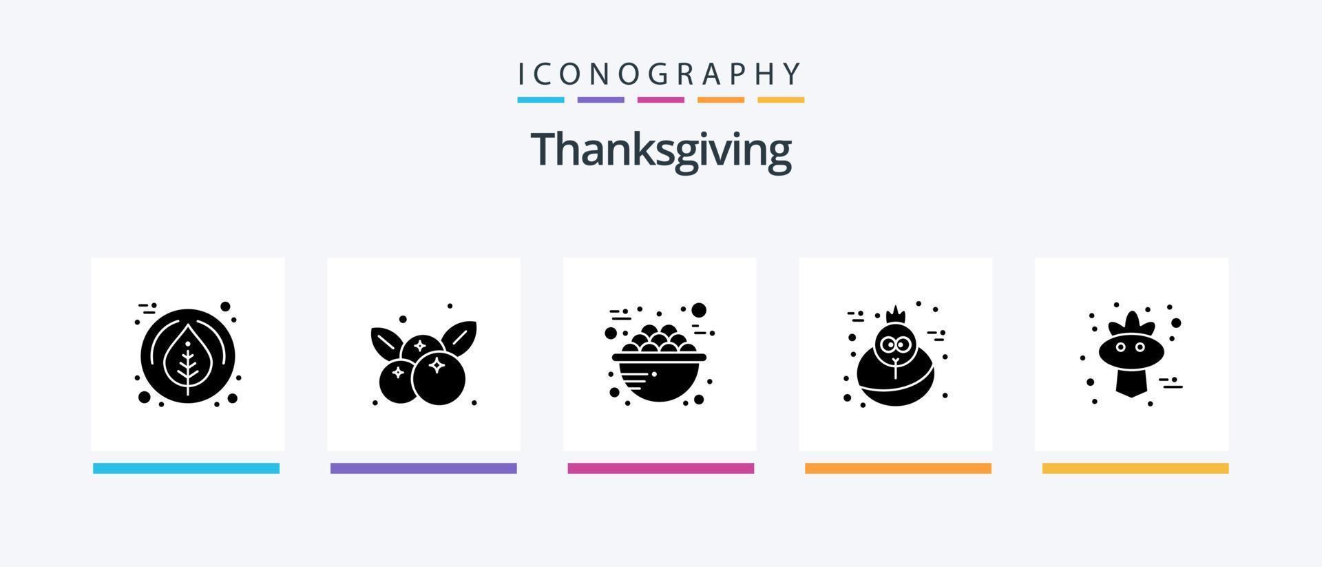 paquete de iconos de glifo 5 de acción de gracias que incluye gorrión. otoño. alimento. pavo. vacaciones. diseño de iconos creativos vector