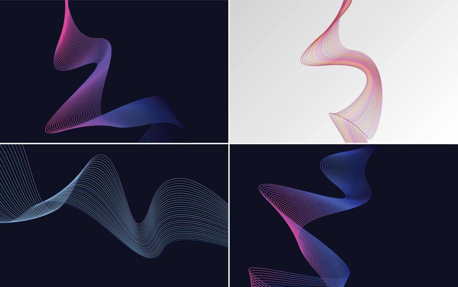 Collection of geometric minimal lines pattern set vector