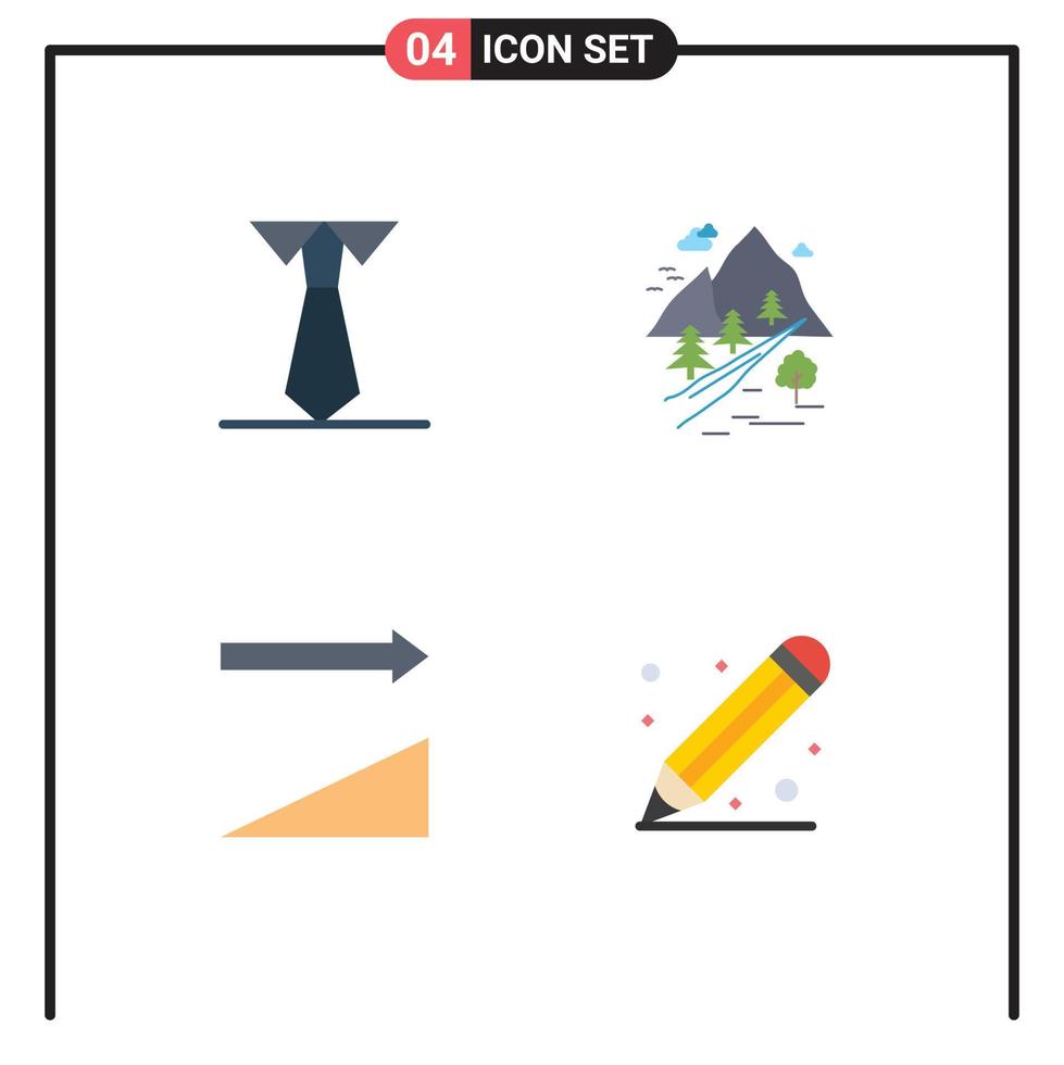 Modern Set of 4 Flat Icons Pictograph of education sort rocks mountain education Editable Vector Design Elements