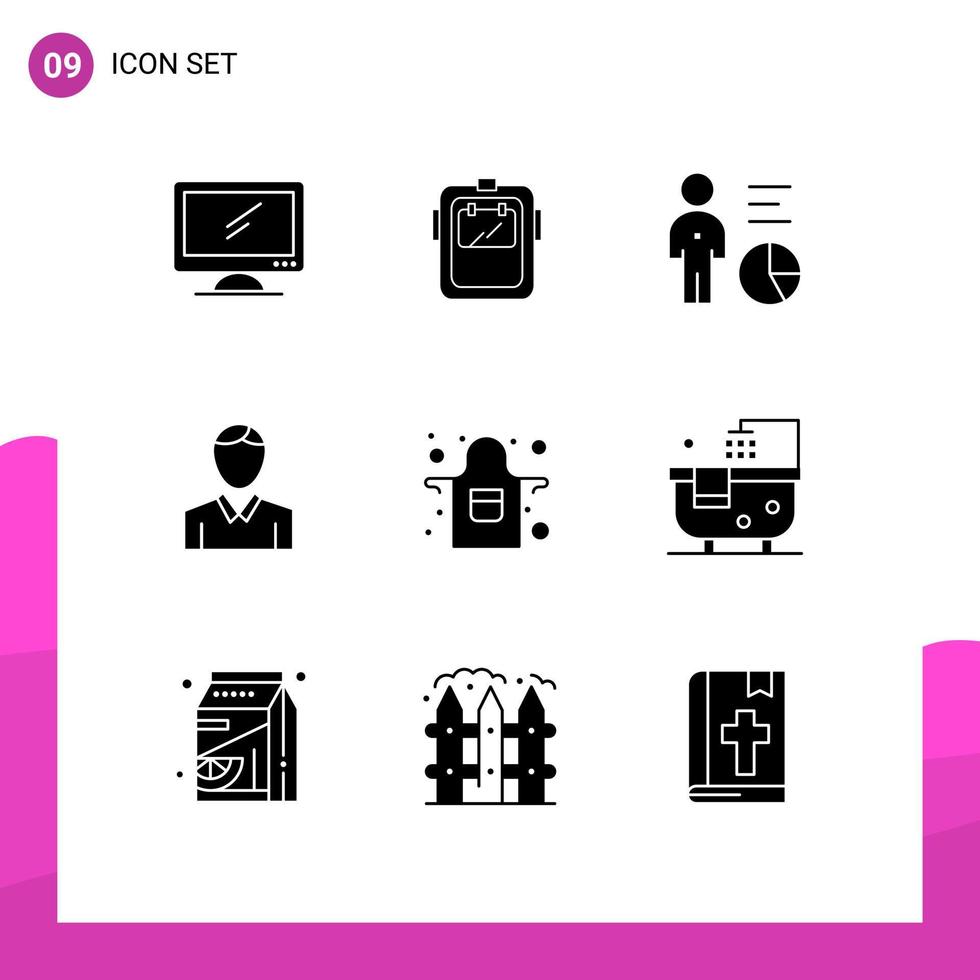 9 Creative Icons Modern Signs and Symbols of man account welder person efficiency Editable Vector Design Elements