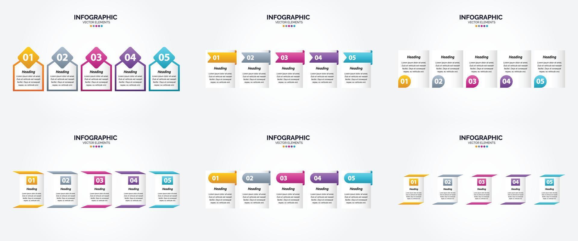 ilustración vectorial infografía conjunto de diseño plano para folleto publicitario y revista vector