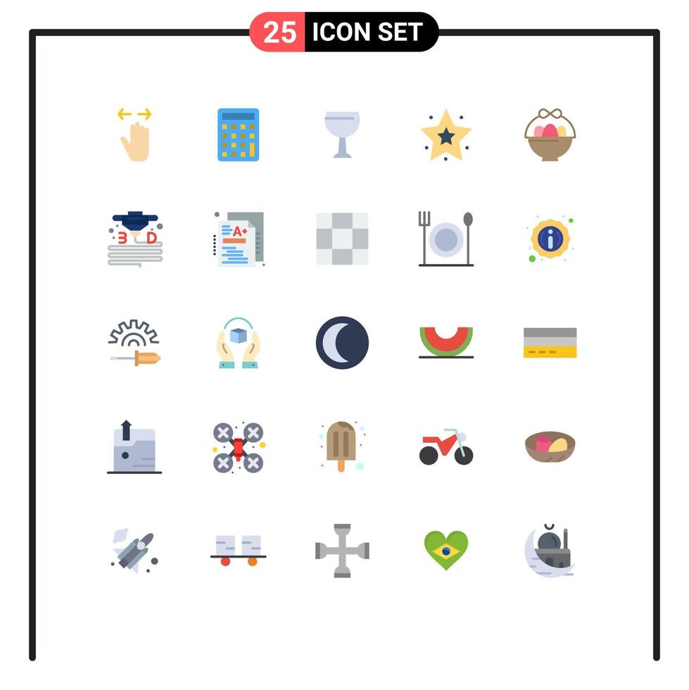 paquete de iconos de vector de stock de 25 signos y símbolos de línea para elementos de diseño de vector editables de interfaz de cesta de vidrio de huevo de gadget