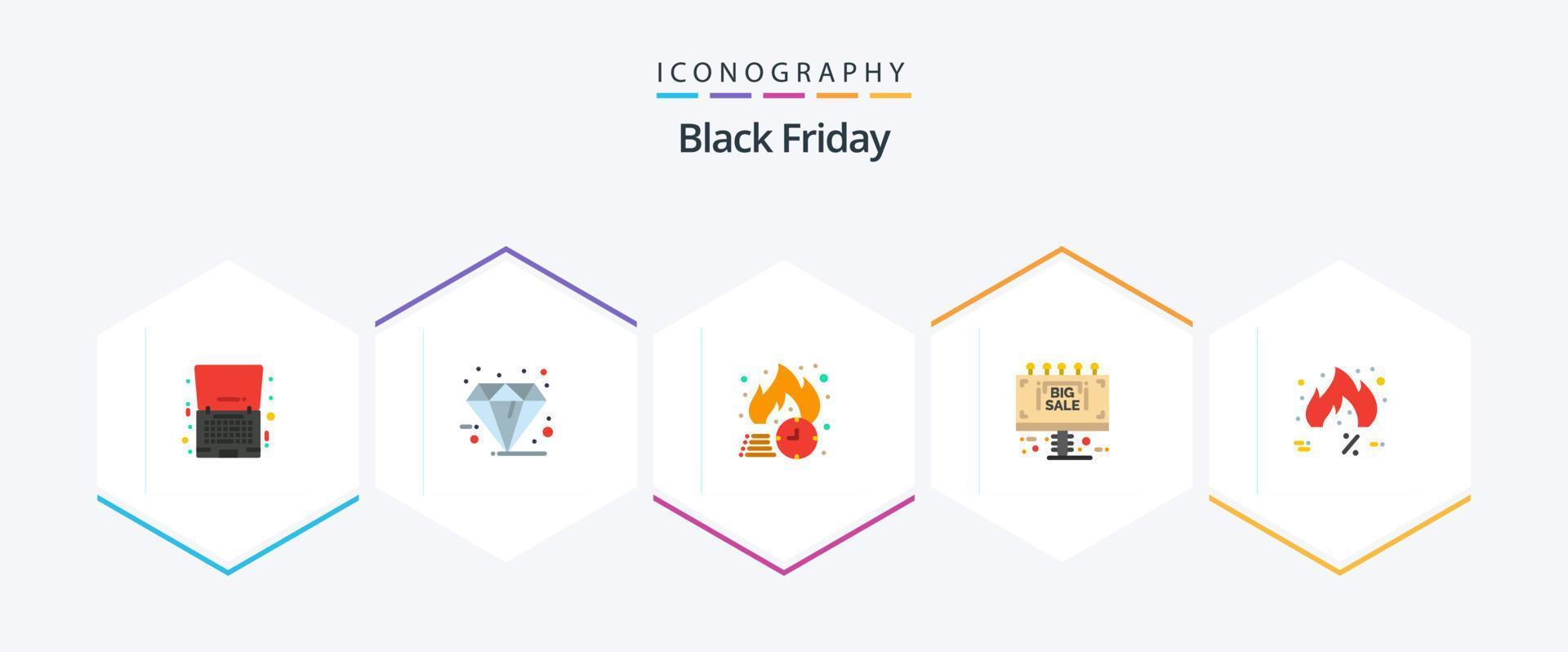 Black Friday 25 Flat icon pack including sale. info. premium. sale. discount vector