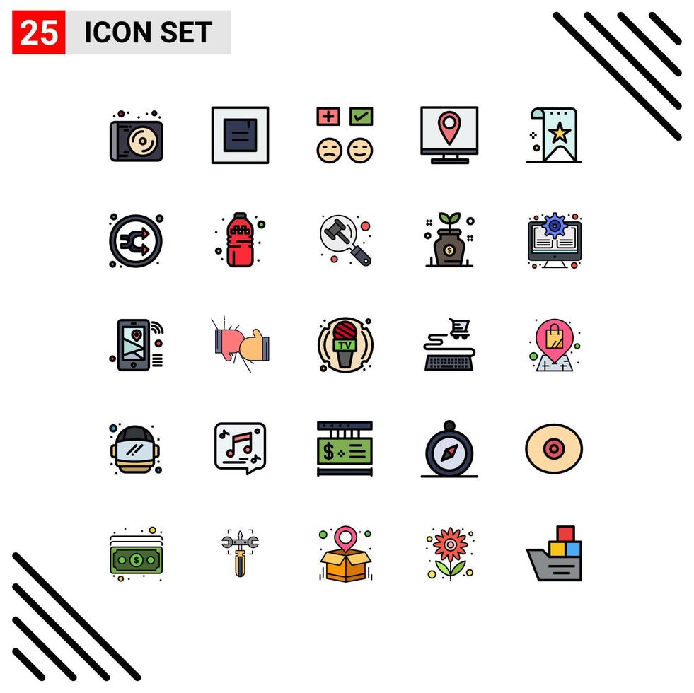 25 Creative Icons Modern Signs and Symbols of bookmark information happy contact us address Editable Vector Design Elements