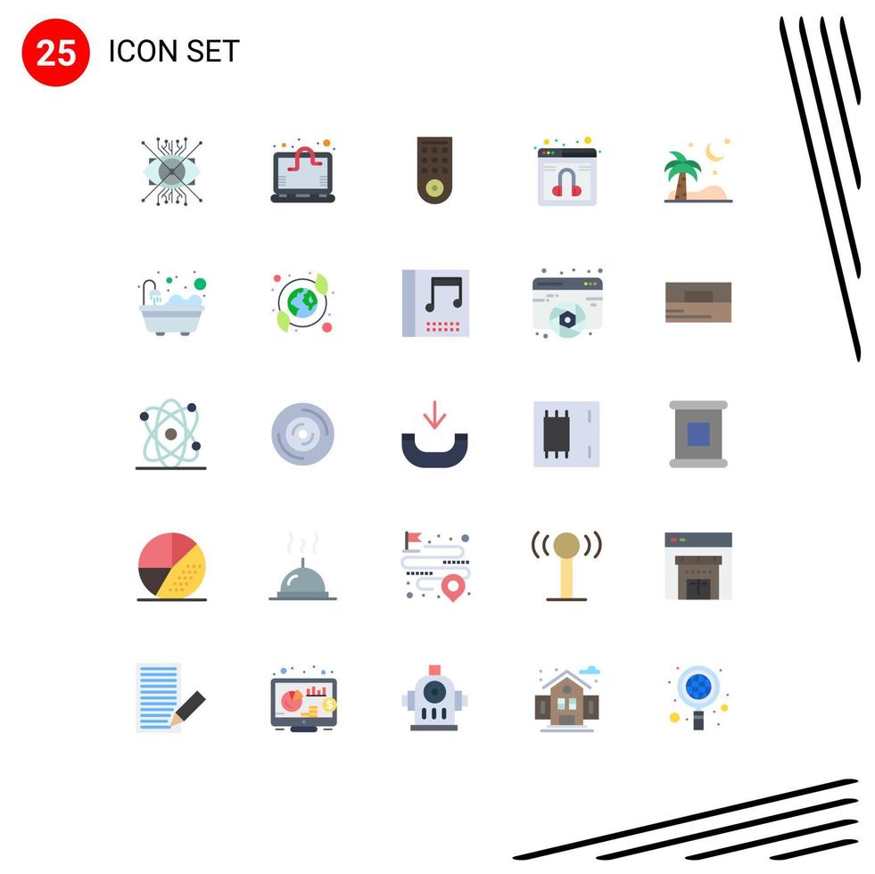 Set of 25 Modern UI Icons Symbols Signs for beach service quarantine online chat Editable Vector Design Elements