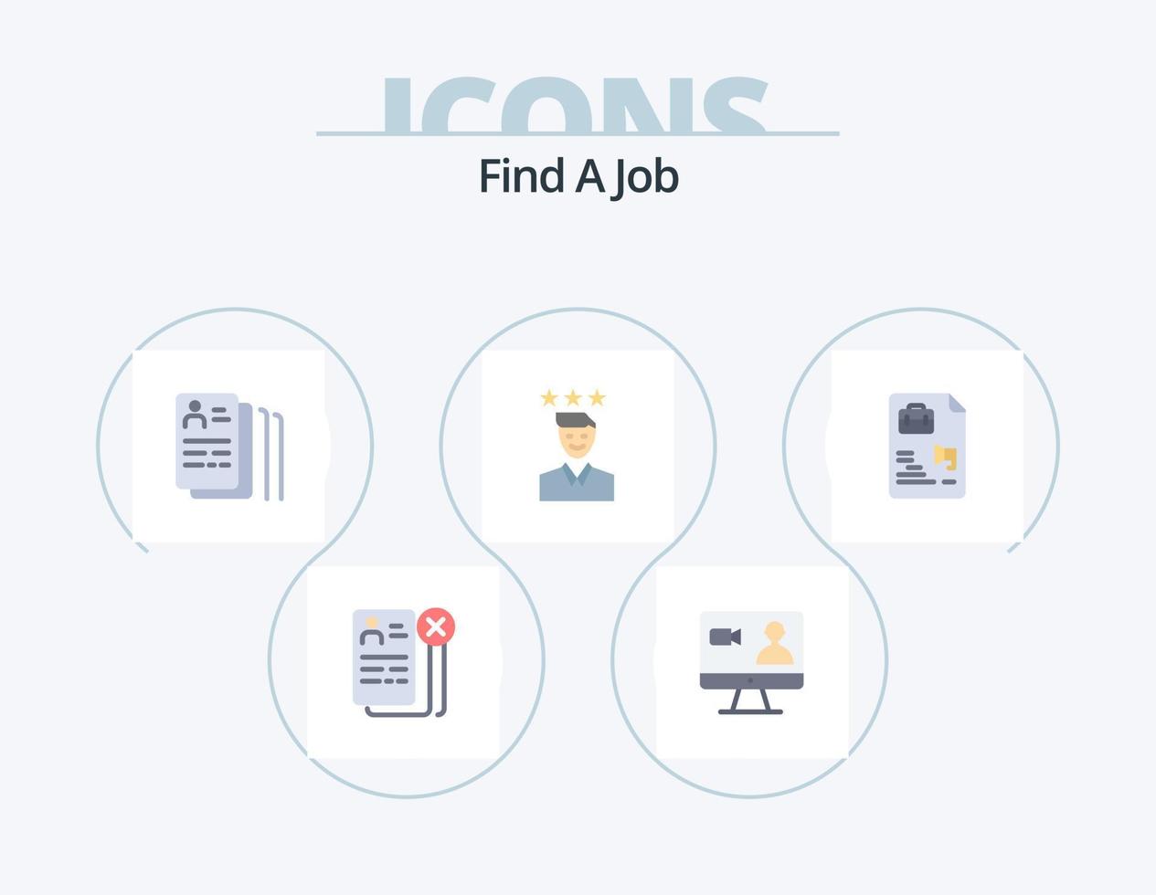 Find A Job Flat Icon Pack 5 Icon Design. path. growth. computer. career. search vector