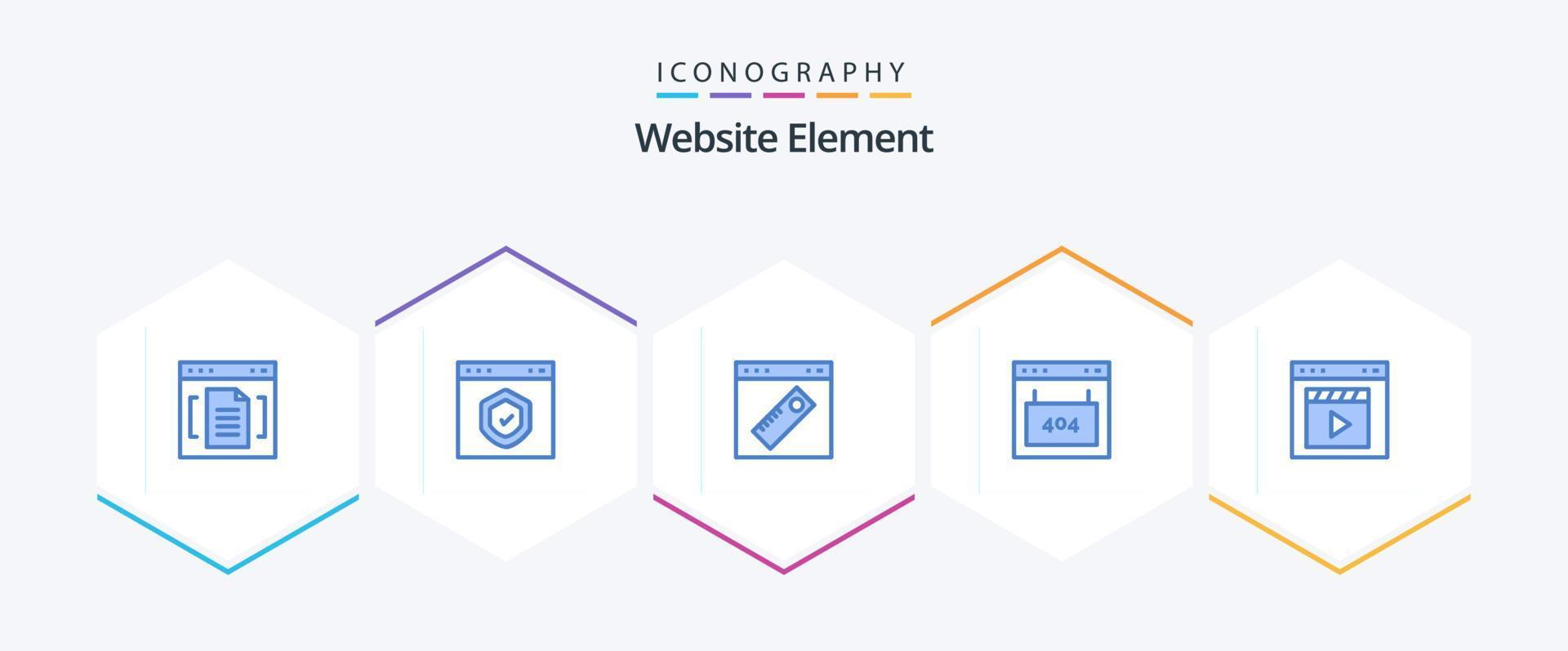 Website Element 25 Blue icon pack including interface. browser. page. website. tool vector