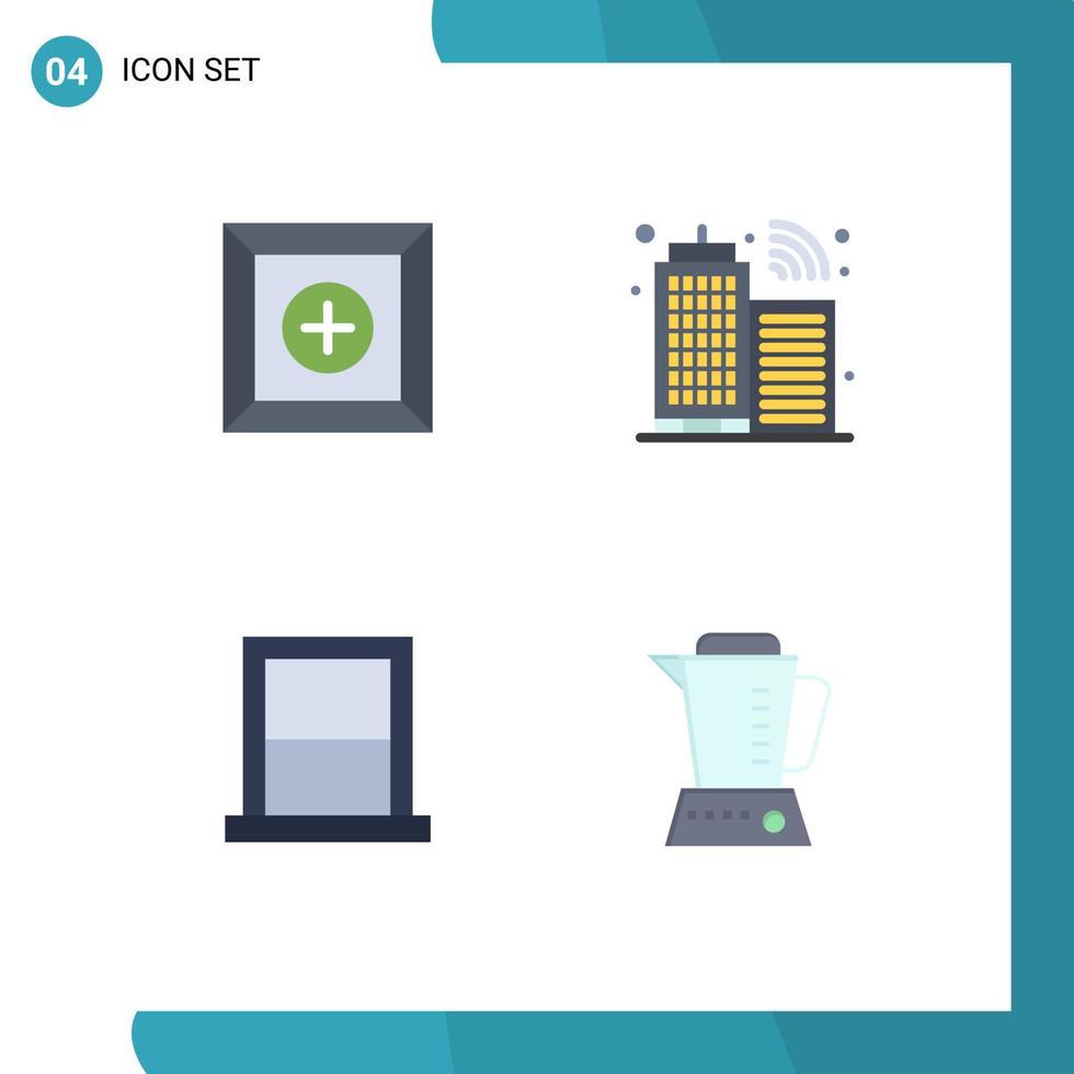 Mobile Interface Flat Icon Set of 4 Pictograms of box home building appliances blender Editable Vector Design Elements