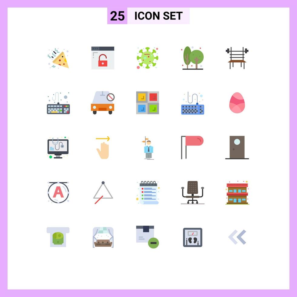 25 Flat Color concept for sites Mobile and Apps dumbbell plant