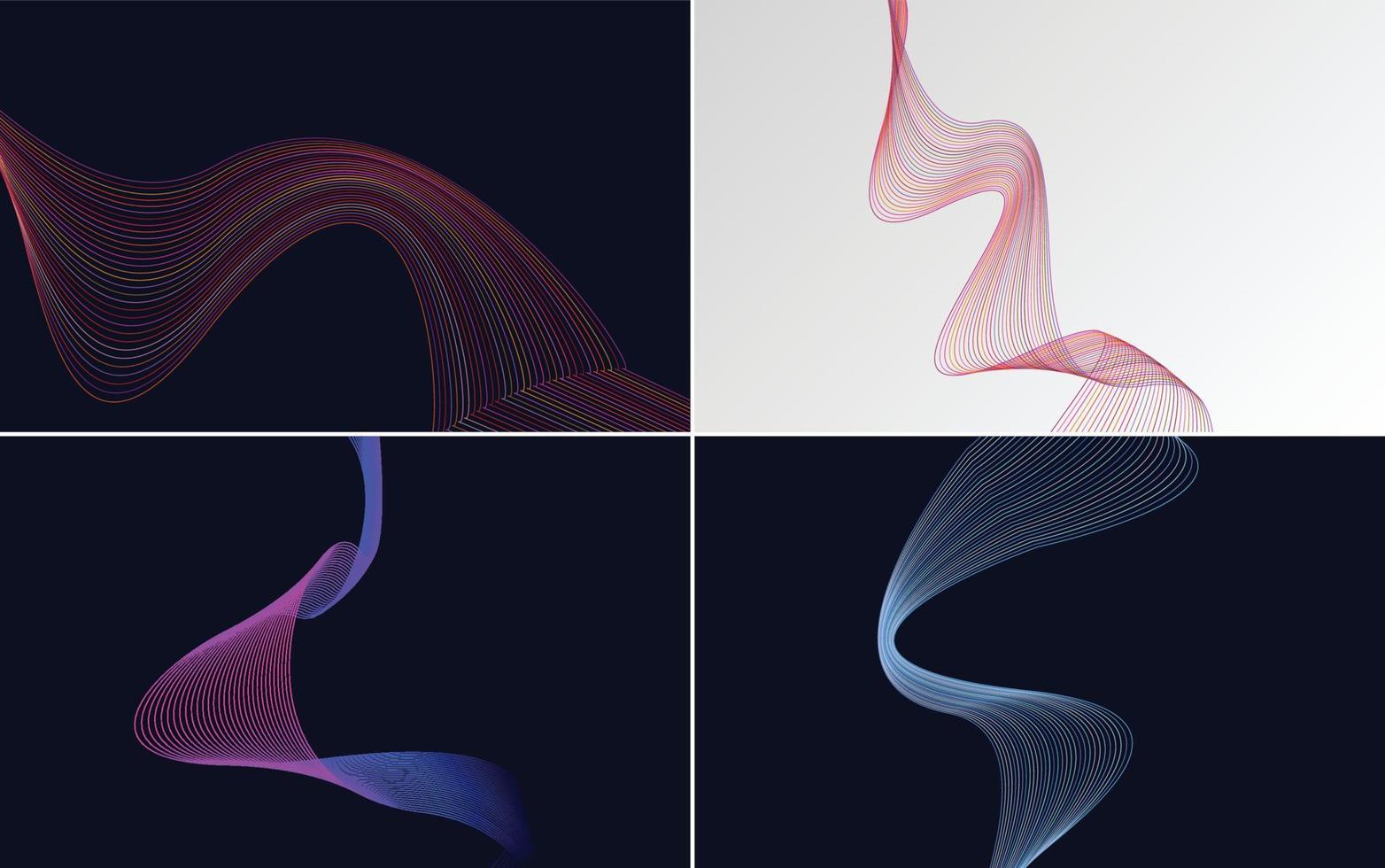 Collection of geometric minimal lines pattern set vector
