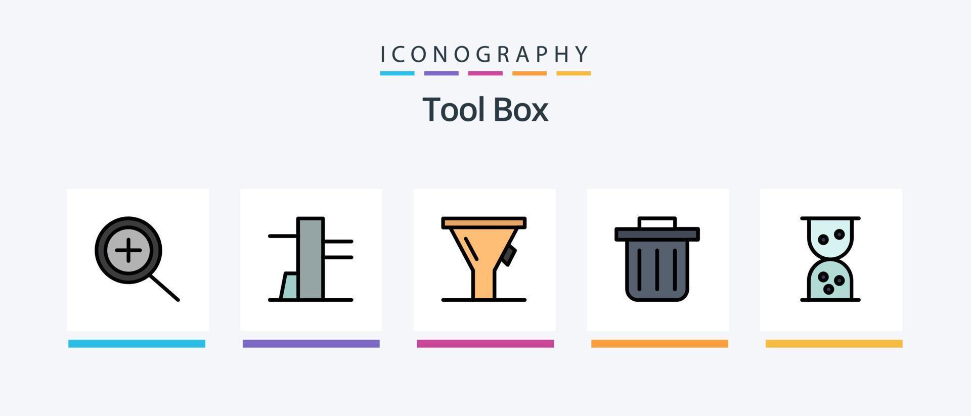 Tools Line Filled 5 Icon Pack Including . clone. . Creative Icons Design vector