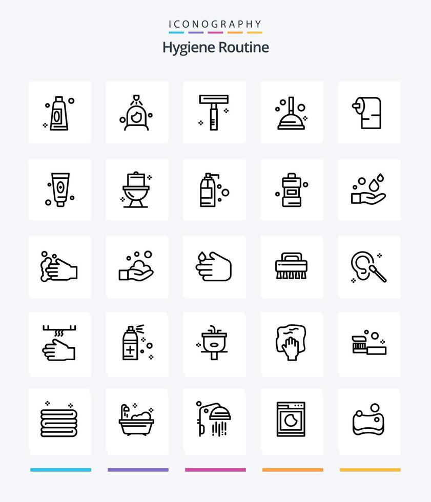 Creative Hygiene Routine 25 OutLine icon pack  Such As beauty. paper. cosmetic. cleaning. improvement vector