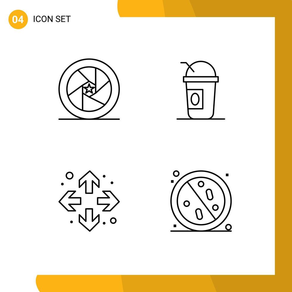 4 Universal Line Signs Symbols of celebrity enlarge superhero american maximize Editable Vector Design Elements