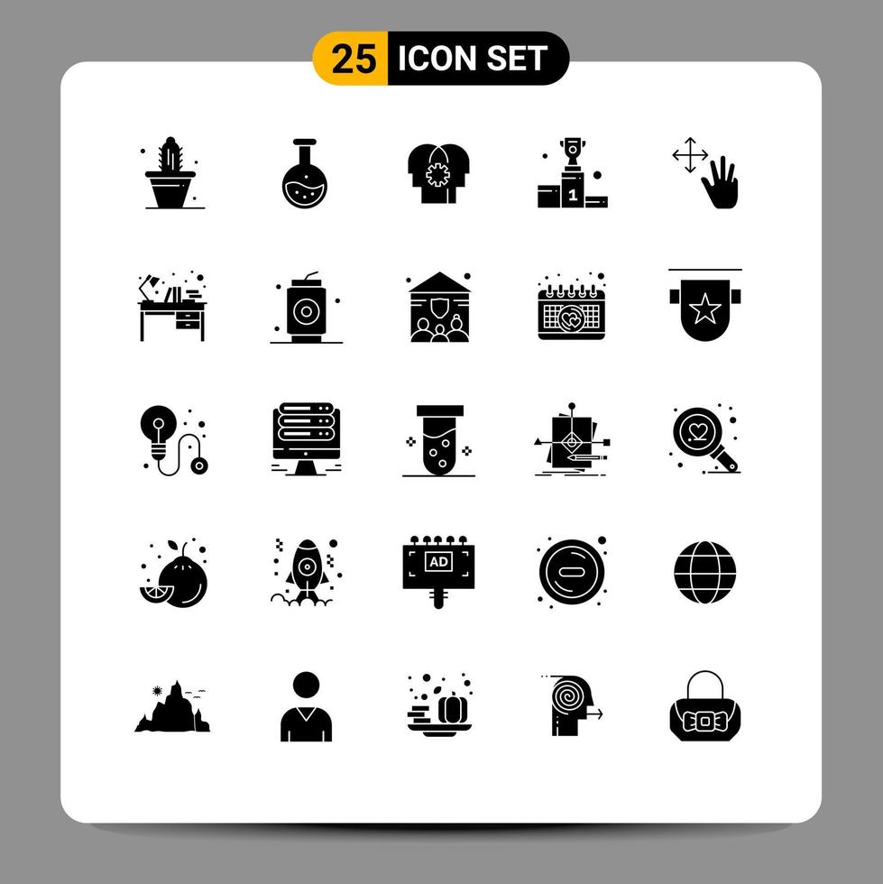 paquete de iconos de vectores de stock de 25 signos y símbolos de línea para el establecimiento de copas educativas de victoria empresarial elementos de diseño de vectores editables