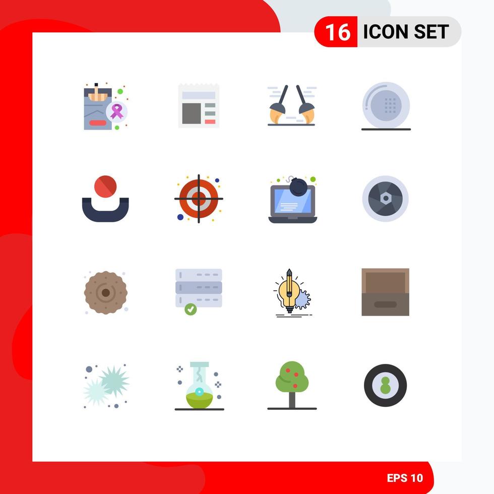 Modern Set of 16 Flat Colors and symbols such as call meal broom food cooking Editable Pack of Creative Vector Design Elements