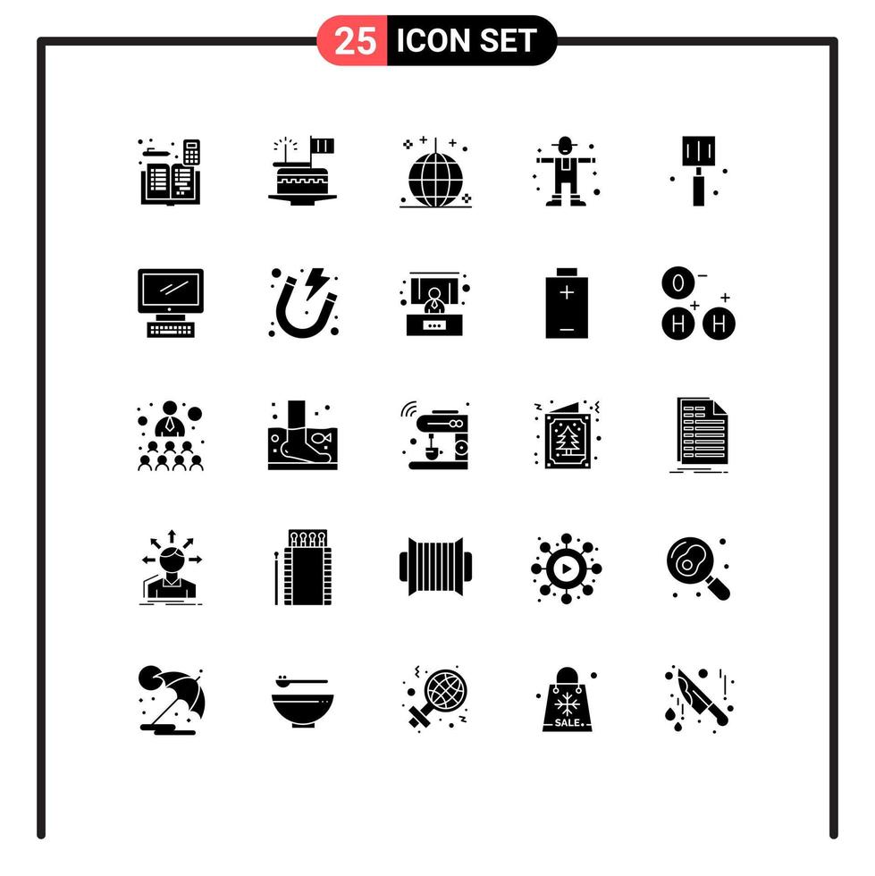 conjunto de 25 iconos de interfaz de usuario modernos símbolos signos para elementos de diseño vectorial editables de fiesta de fiesta de carácter rural vector