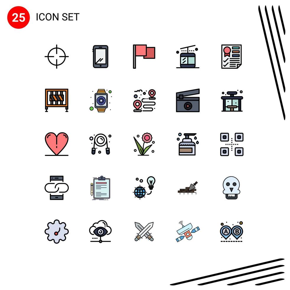Set of 25 Modern UI Icons Symbols Signs for page data iphone travel gondola Editable Vector Design Elements