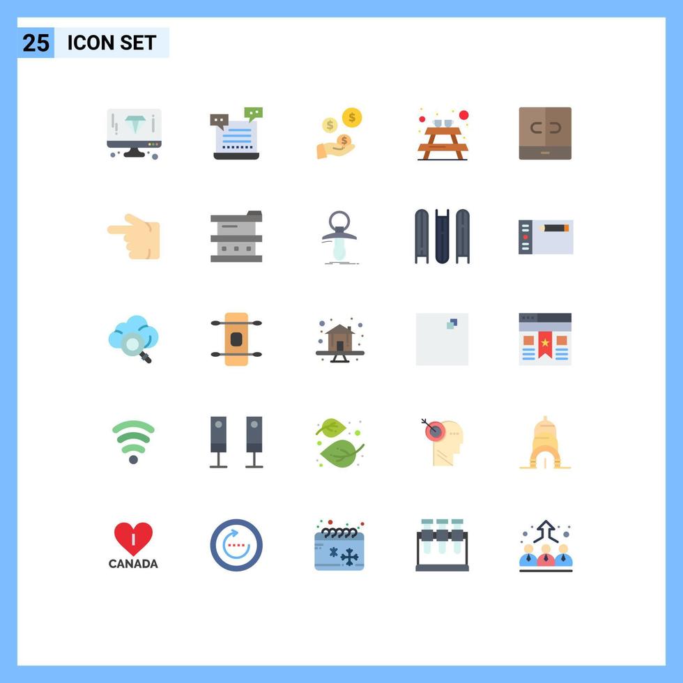 Set of 25 Modern UI Icons Symbols Signs for decor furniture valentine picnic industry Editable Vector Design Elements