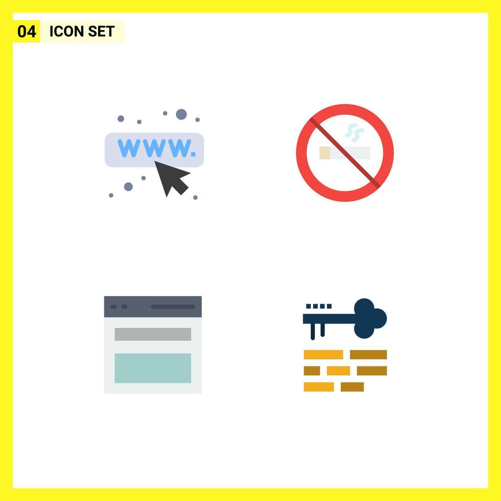 Flat Icon Pack of 4 Universal Symbols of seo user hotel communication lock Editable Vector Design Elements