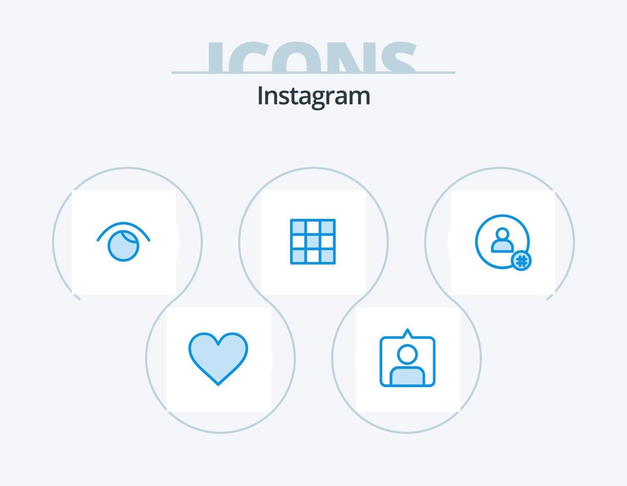 diseño de iconos del paquete de iconos azules de instagram 5. Pío. seguir. vista. conjuntos galería vector
