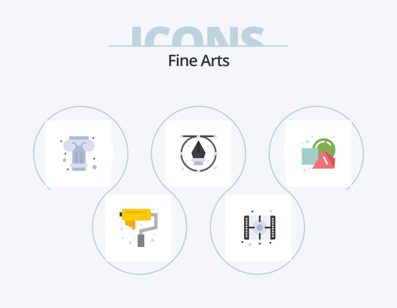 Fine Arts Flat Icon Pack 5 Icon Design. geometrical. pencil. art. pen. design vector