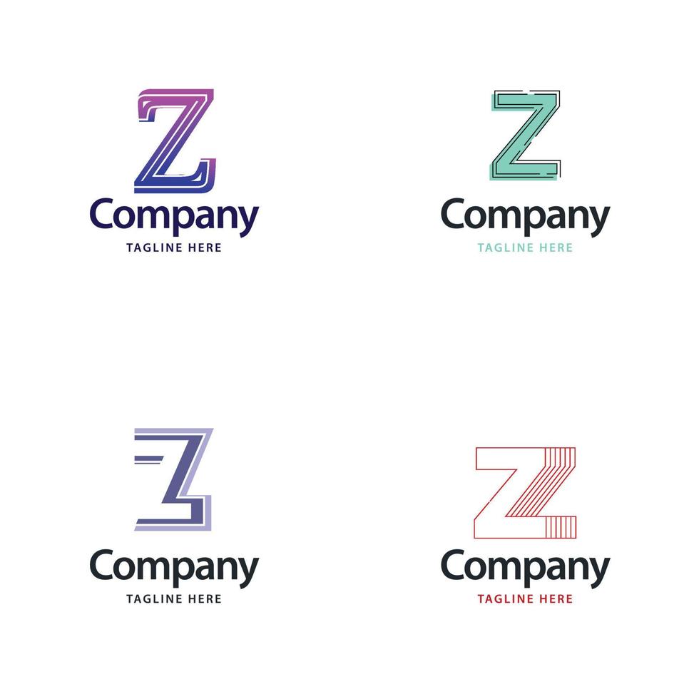 Letter Z Big Logo Pack Design Creative Modern logos design for your business vector
