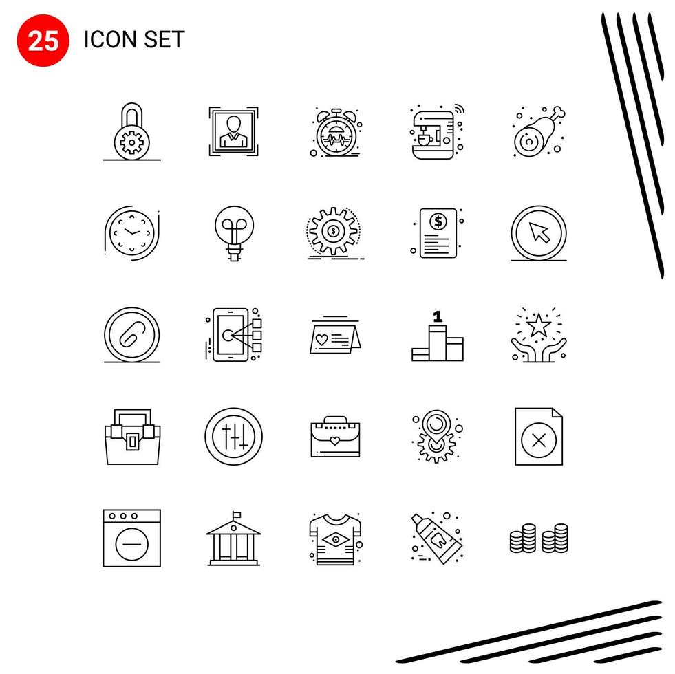25 Universal Line Signs Symbols of bone smart heart maker house Editable Vector Design Elements