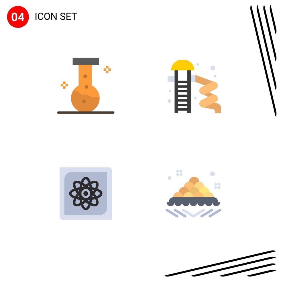 Modern Set of 4 Flat Icons and symbols such as chemical computing park slider park future Editable Vector Design Elements