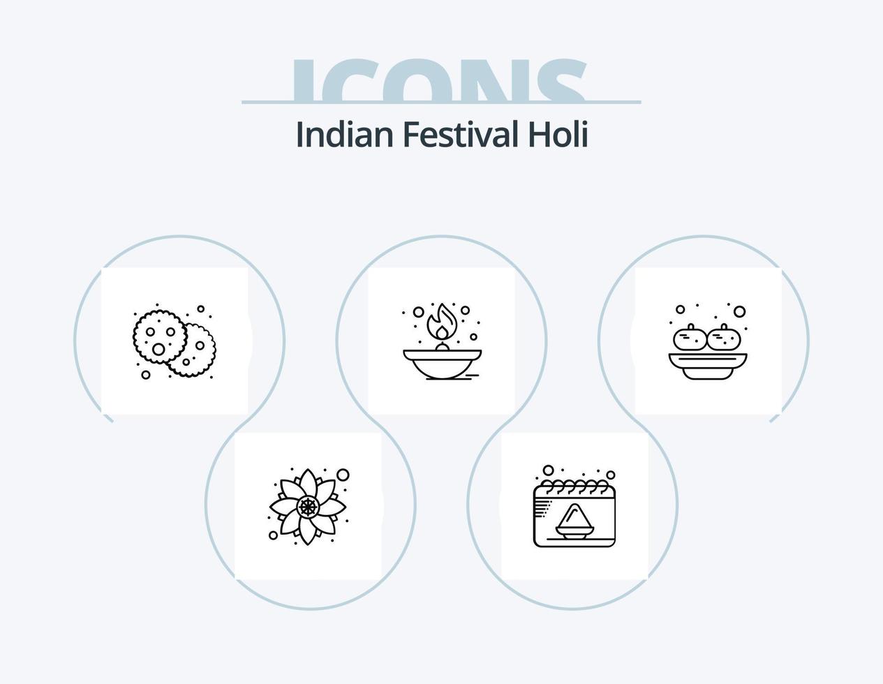 Holi Line Icon Pack 5 Icon Design. paint bucket. bucket. holi. sandesh. party vector