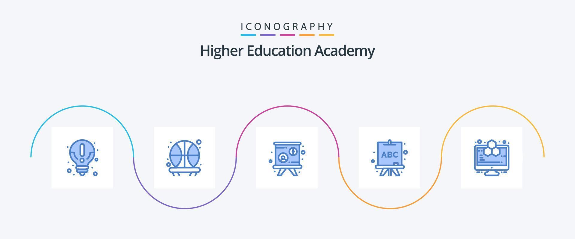 Academy Blue 5 Icon Pack Including computer science. lecture. computer. learning vector