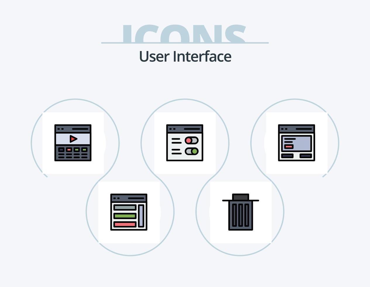 User Interface Line Filled Icon Pack 5 Icon Design. trash. delete. user. user. hero vector