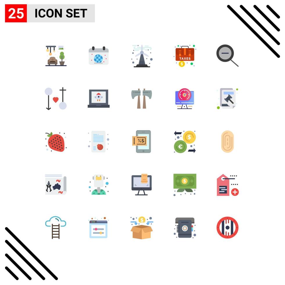 25 Flat Color concept for Websites Mobile and Apps out briefcase ecology baggage accounting Editable Vector Design Elements