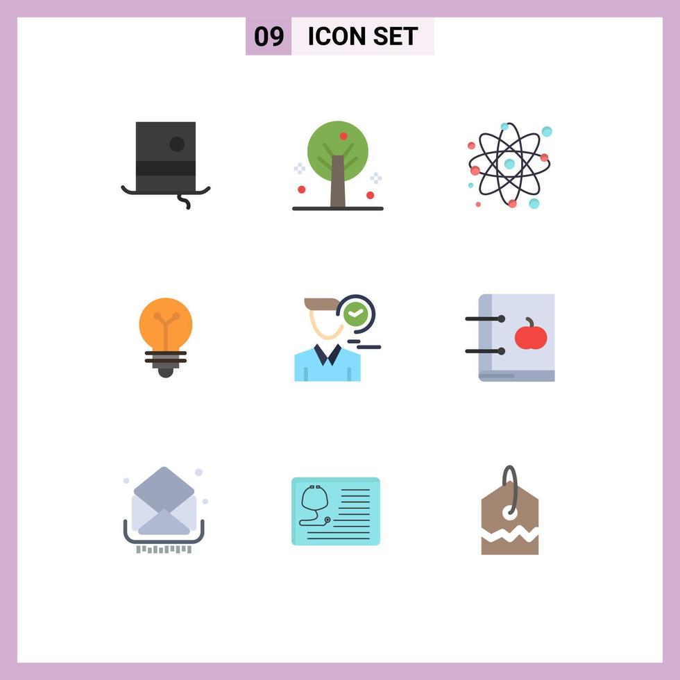 Set of 9 Vector Flat Colors on Grid for male time particle biochemistry lab Editable Vector Design Elements