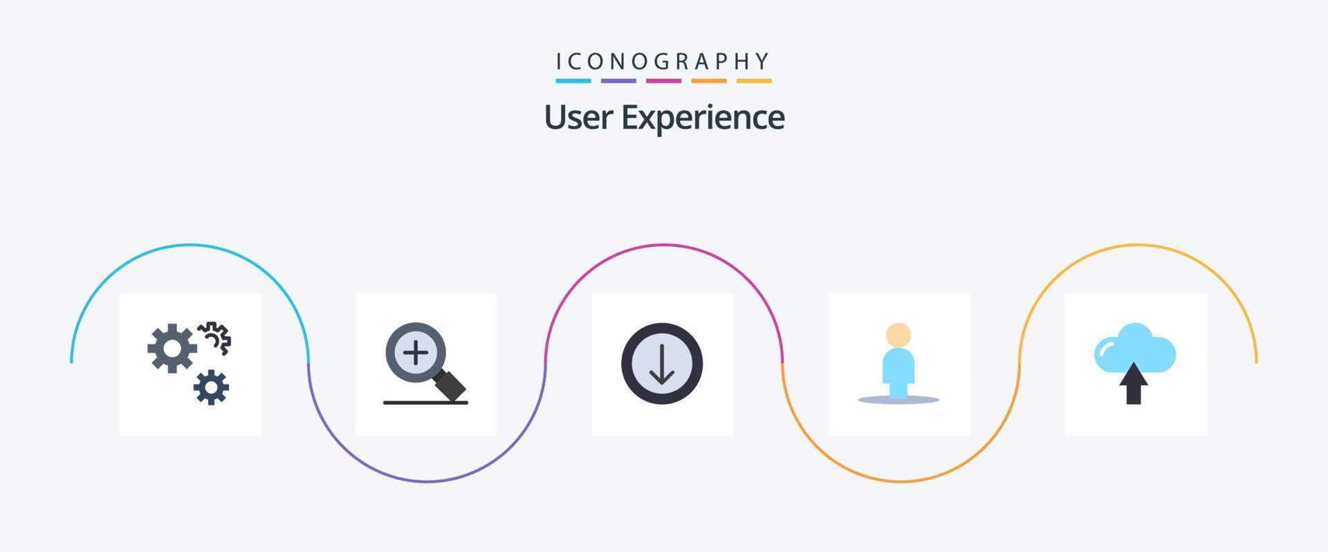 User Experience Flat 5 Icon Pack Including . up. down. arrow. user vector