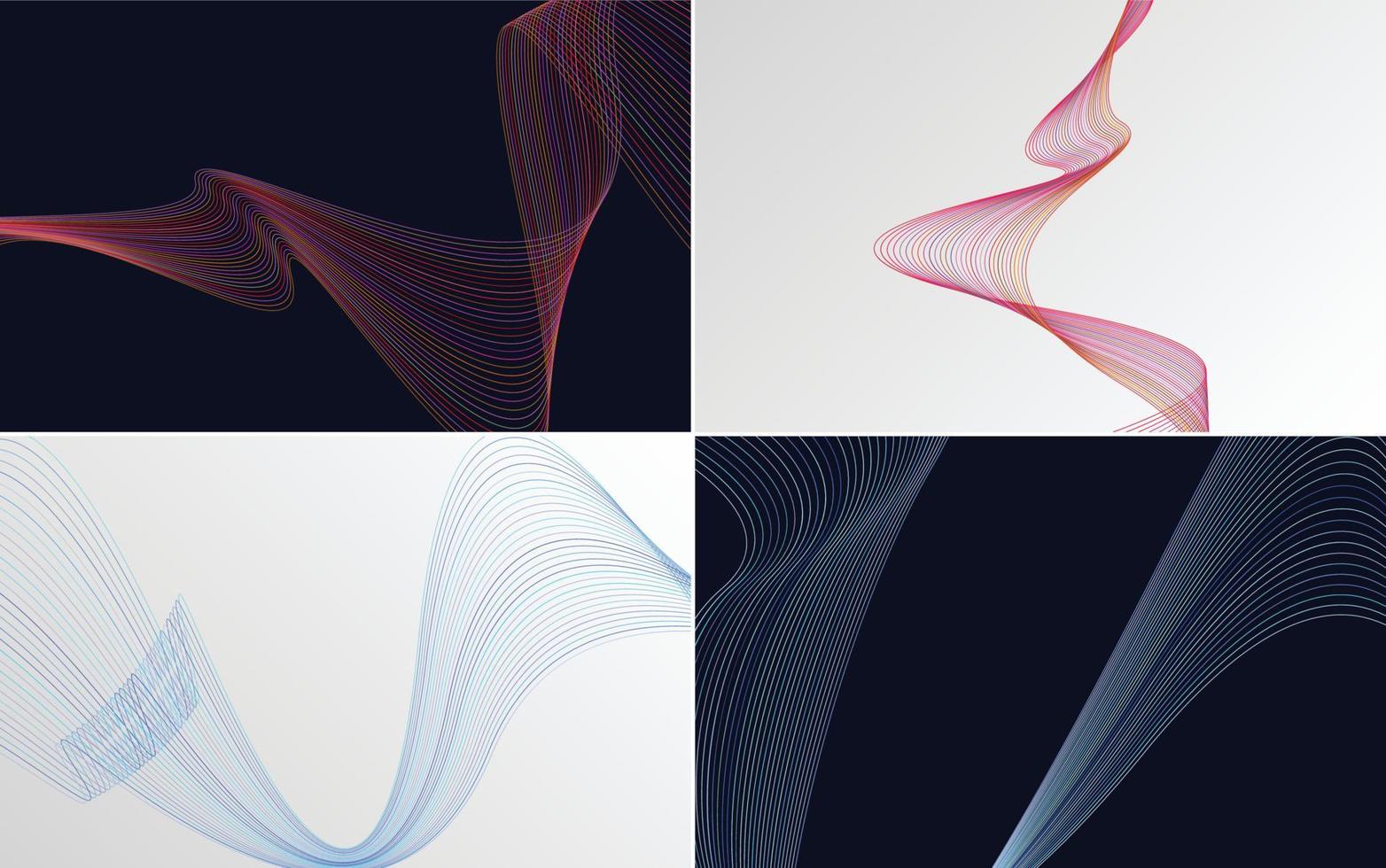 modern wave curve abstract presentation background Pack vector