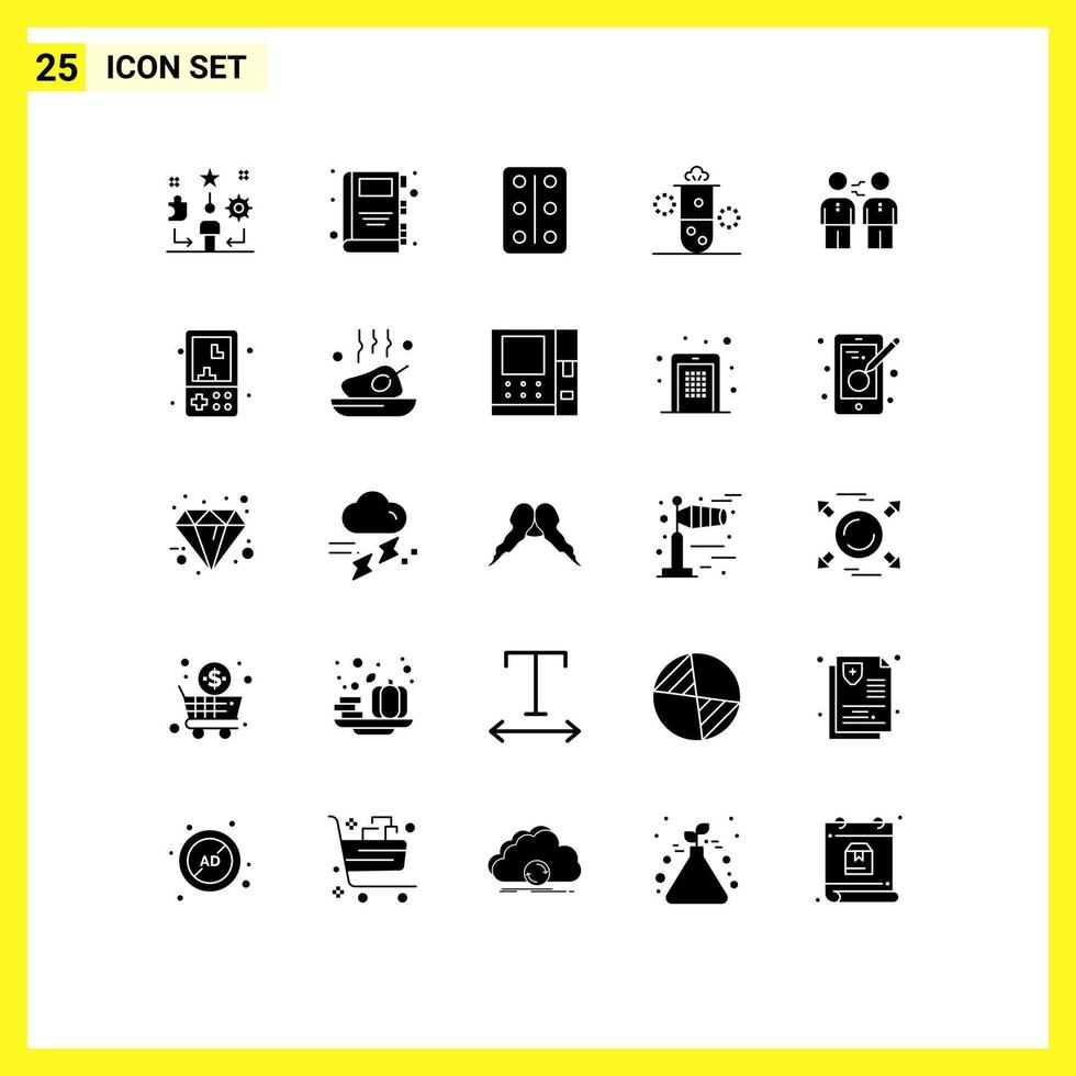 Universal Icon Symbols Group of 25 Modern Solid Glyphs of agreement thermal energy pastilles science radiation Editable Vector Design Elements