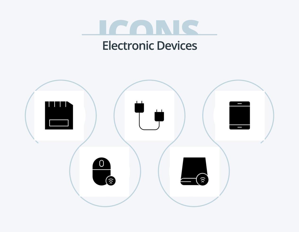 Devices Glyph Icon Pack 5 Icon Design. devices. computers. gadget. hardware. devices vector