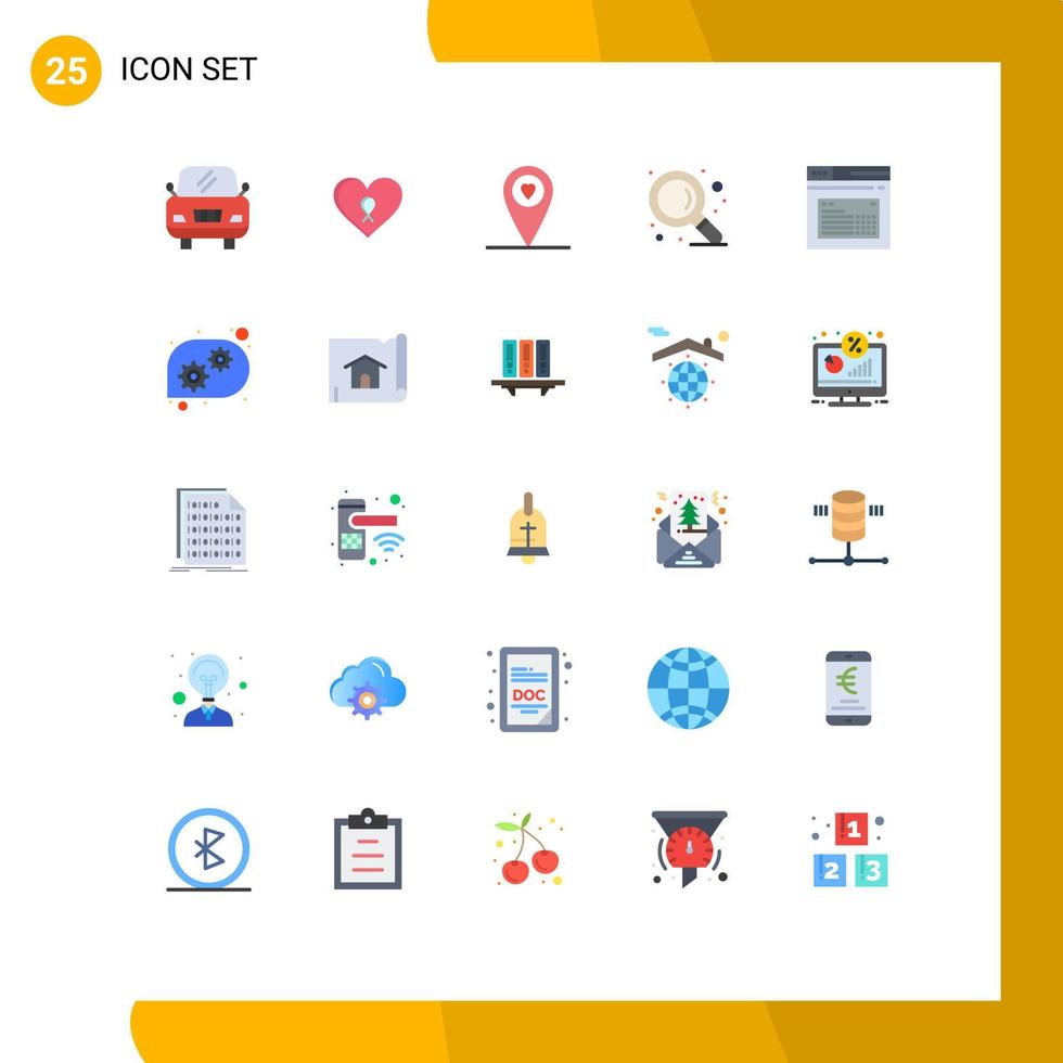 25 Flat Color concept for Websites Mobile and Apps technical help text find website page Editable Vector Design Elements