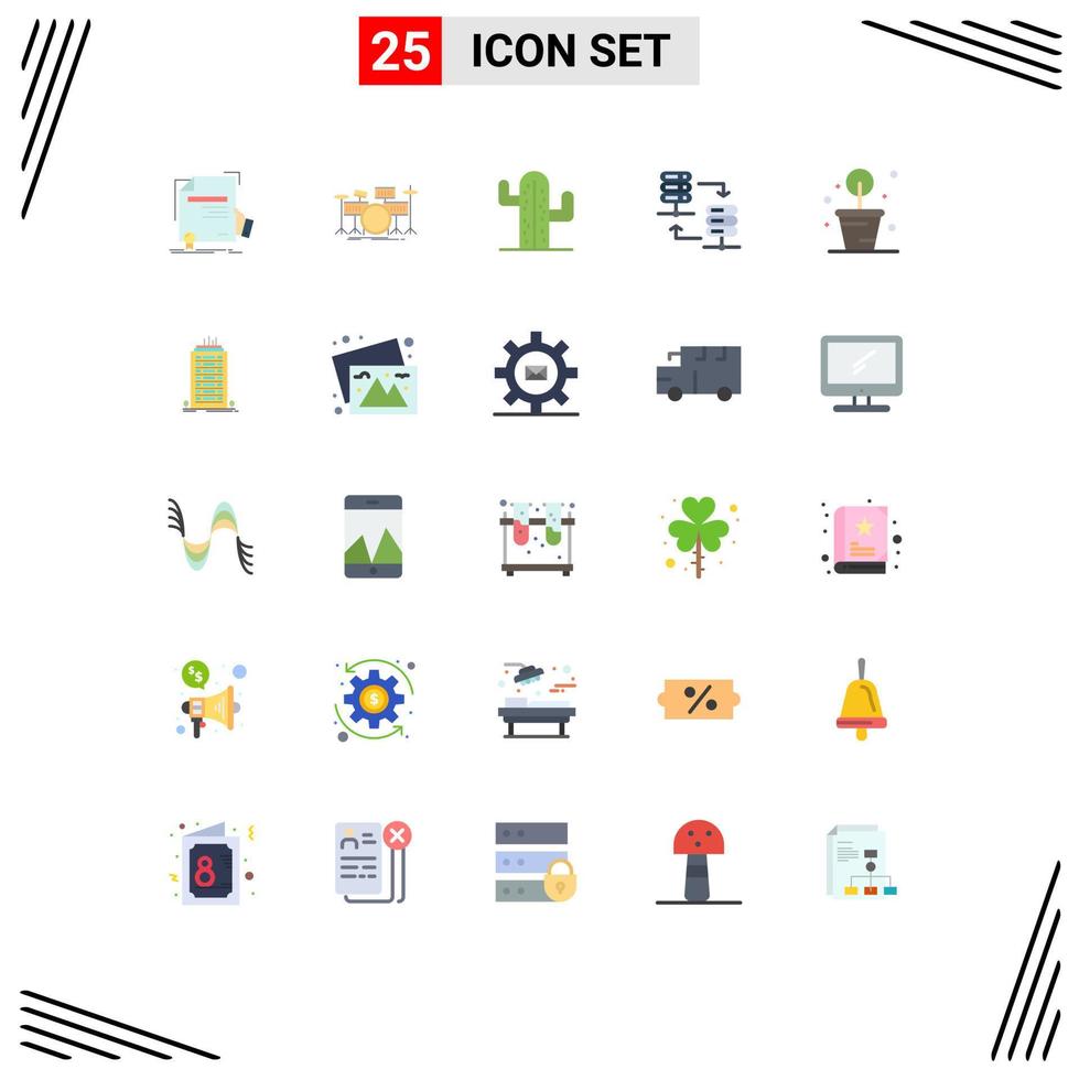 Universal Icon Symbols Group of 25 Modern Flat Colors of share server hosting kit server plent Editable Vector Design Elements