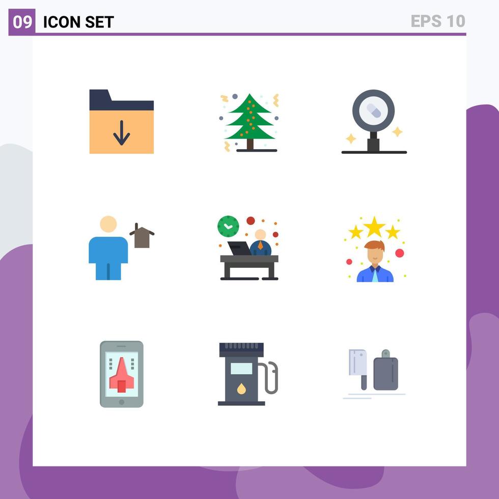 paquete de iconos de vector de stock de 9 signos y símbolos de línea para elementos de diseño de vector editables de avatar de hogar de salud de casa de escritorio