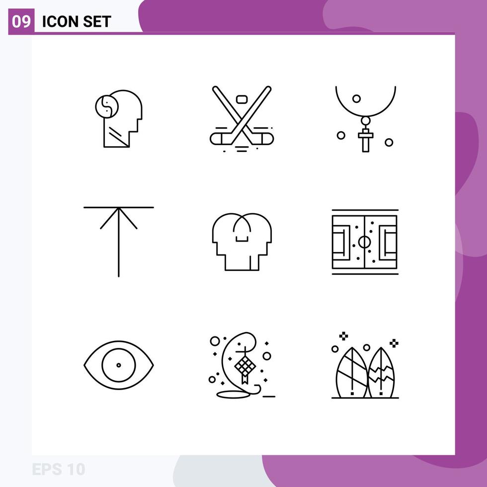 Outline Pack of 9 Universal Symbols of empathy home olympics arrow holiday Editable Vector Design Elements