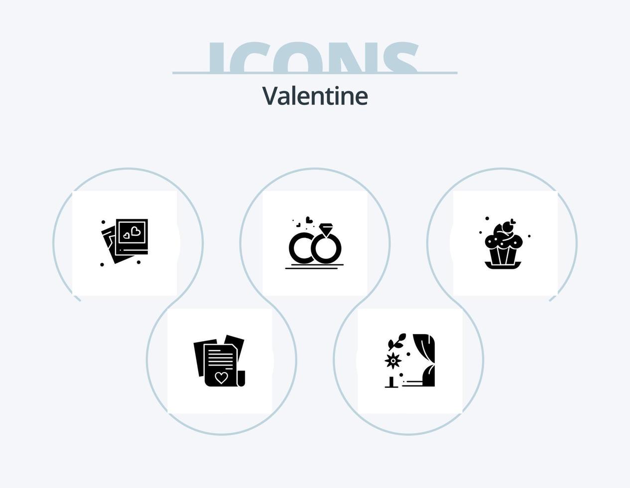 paquete de iconos de glifos de san valentín 5 diseño de iconos. amar. amar. arco. día. enamorado vector