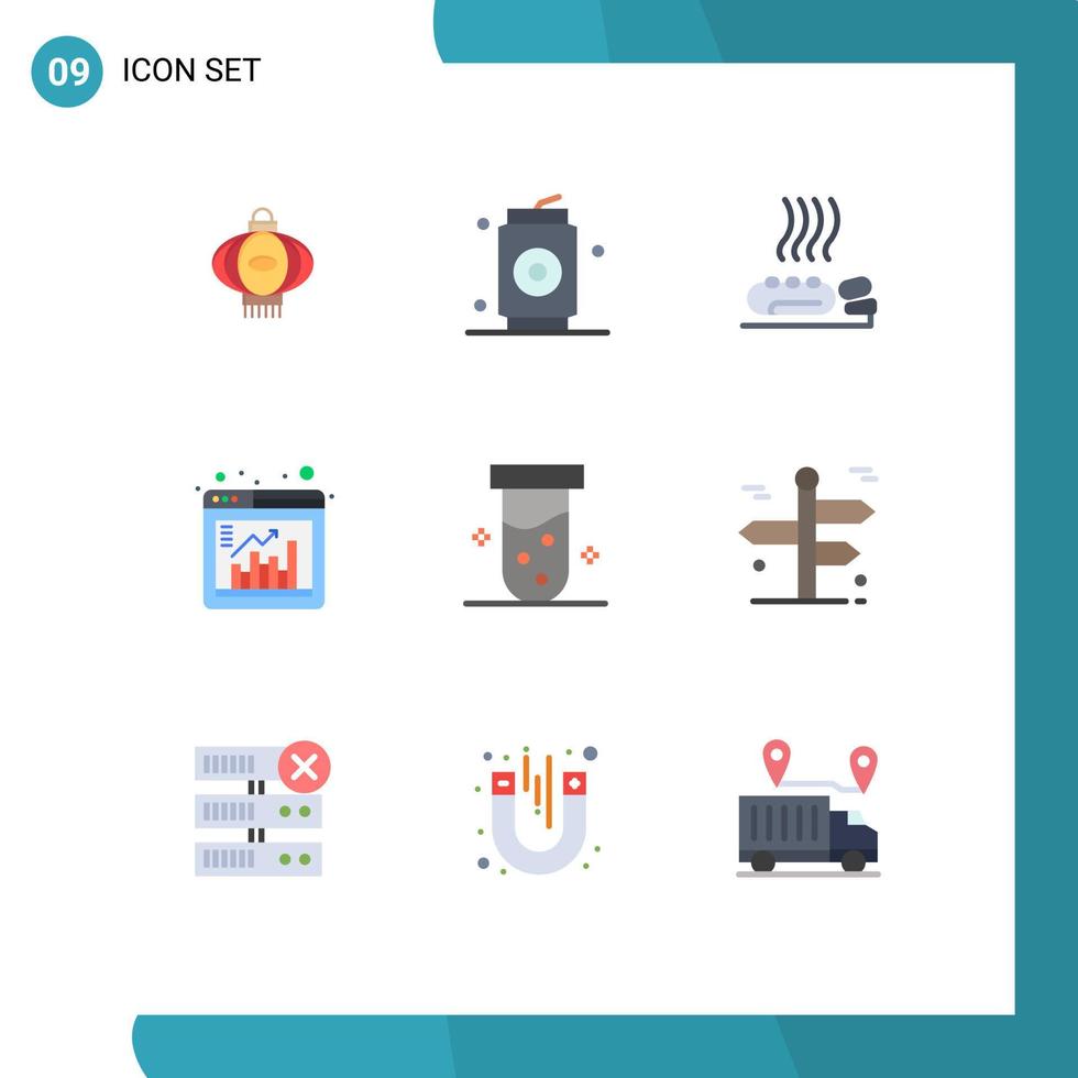 Set of 9 Vector Flat Colors on Grid for tube browser care bar spa Editable Vector Design Elements