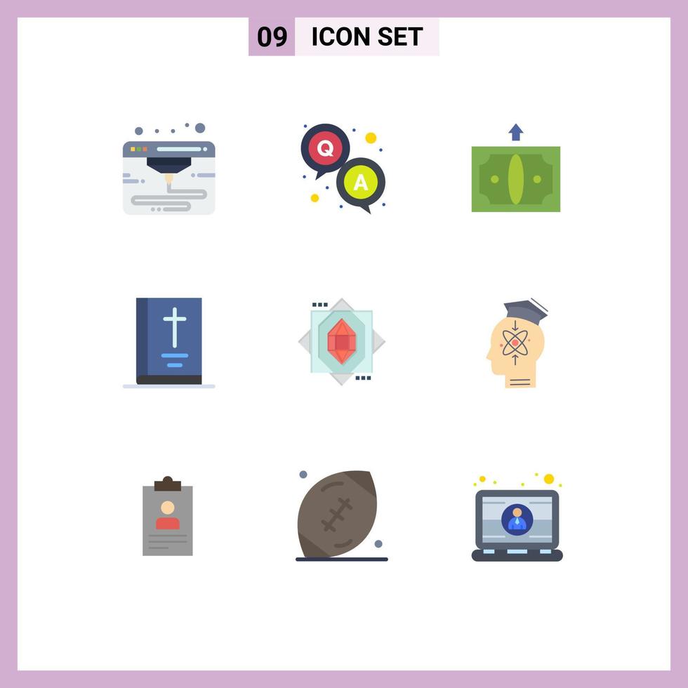9 Universal Flat Color Signs Symbols of design core business thanksgiving book Editable Vector Design Elements