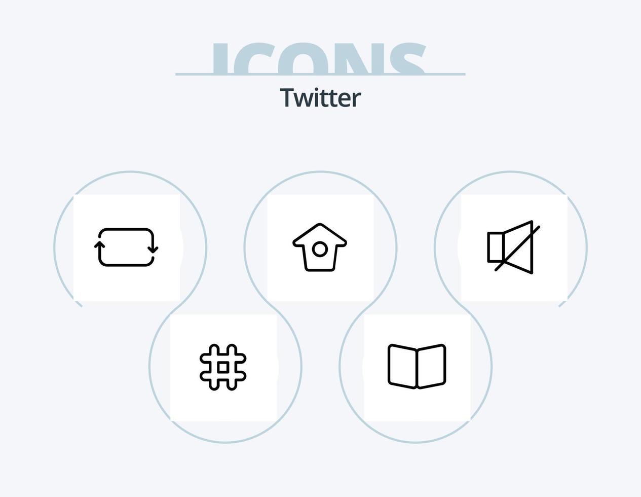 Twitter Line Icon Pack 5 Icon Design. social. media. bird. chat. user vector