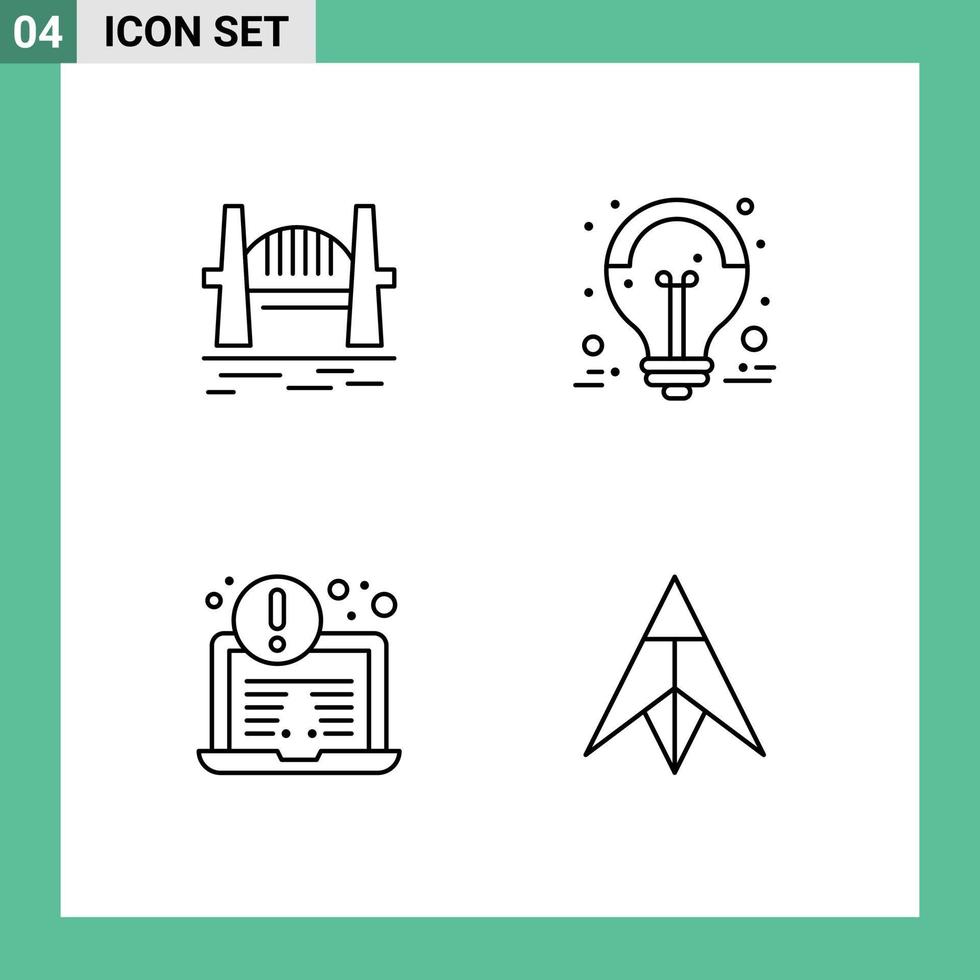 Stock Vector Icon Pack of 4 Line Signs and Symbols for australia sale advertisement harbour collect laptop Editable Vector Design Elements