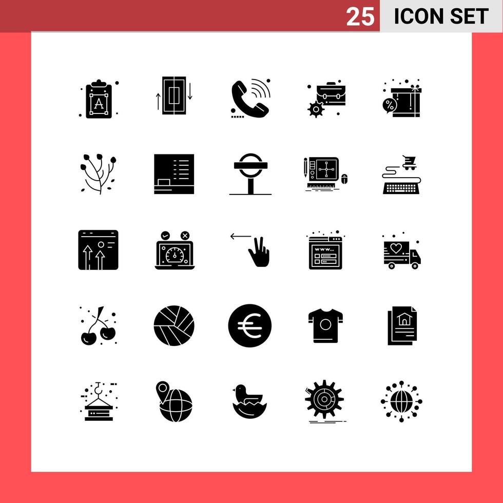 paquete de iconos de vectores de stock de 25 signos y símbolos de línea para gestión de negocios smartphone maletín señal elementos de diseño de vectores editables