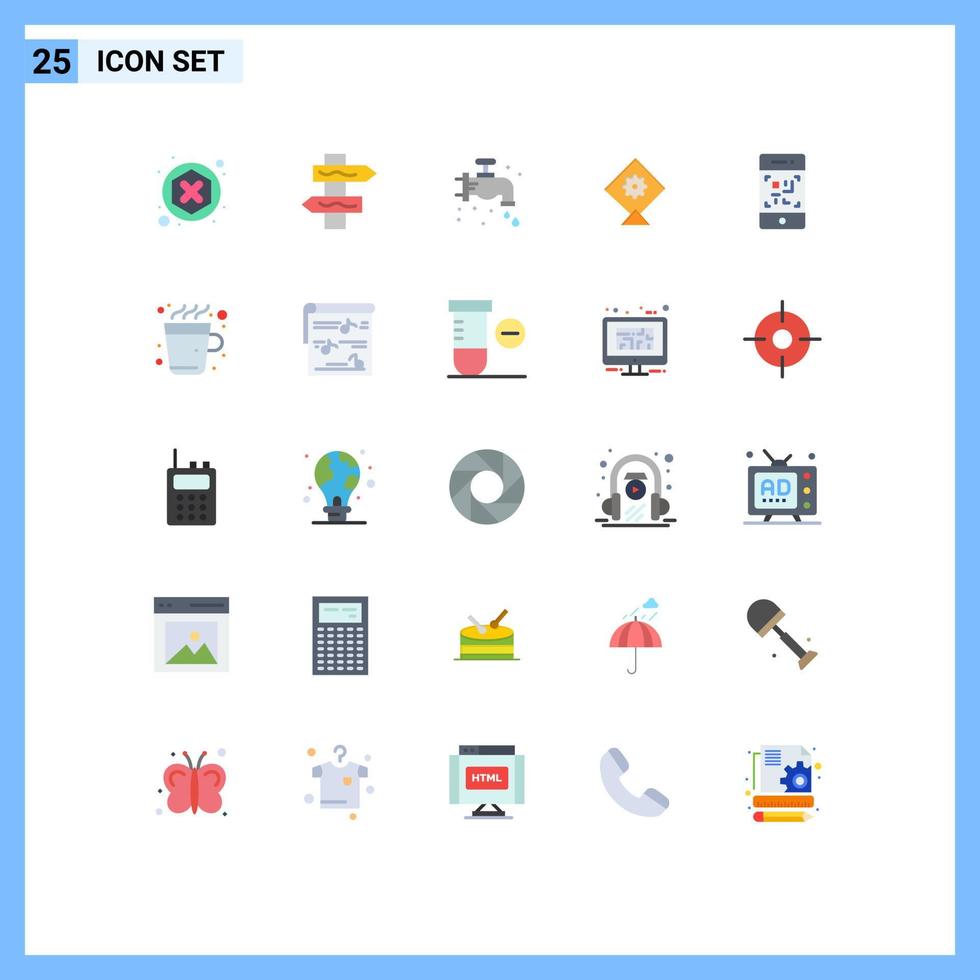 Modern Set of 25 Flat Colors and symbols such as coffee scanner mechanical phone festival Editable Vector Design Elements