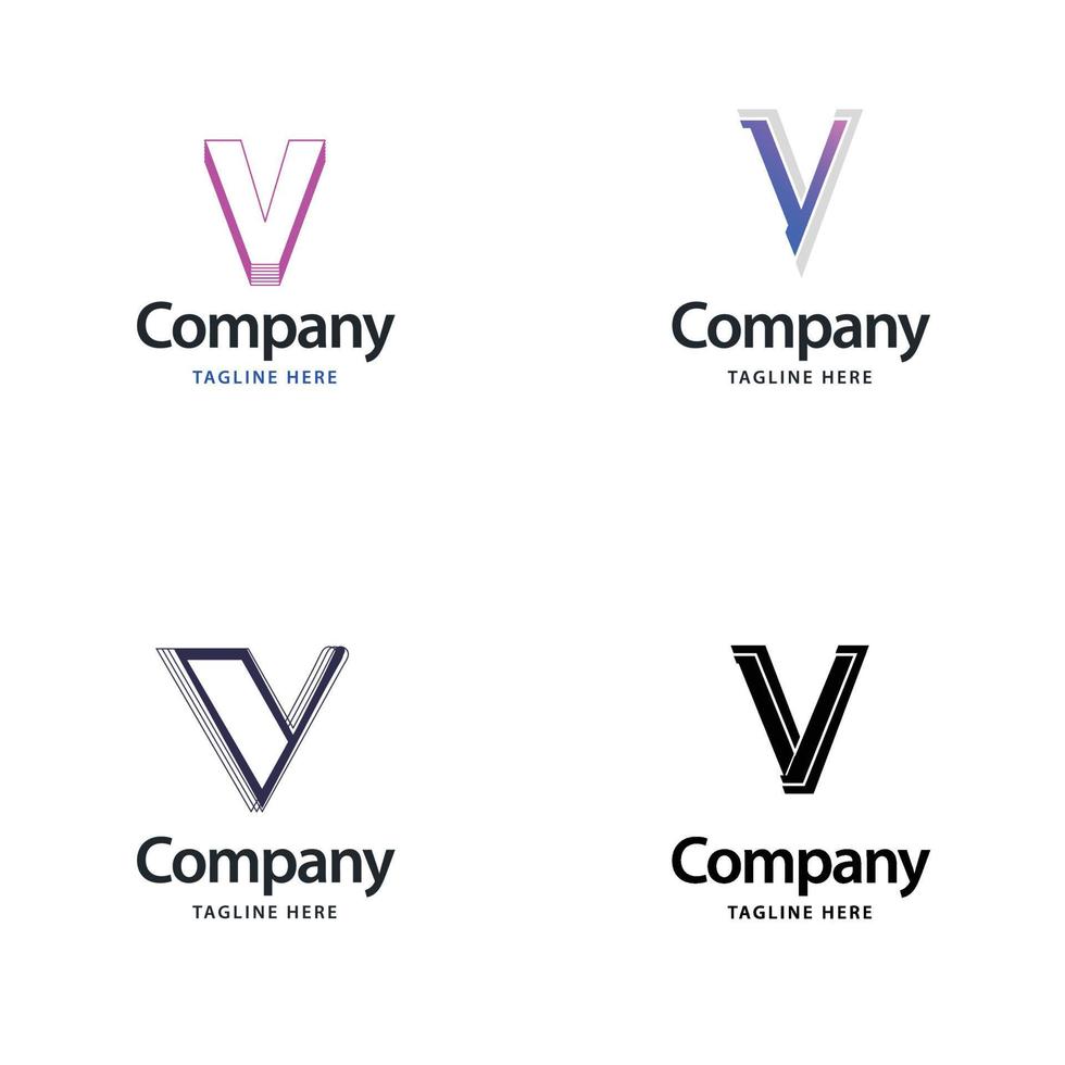 letra v diseño de paquete de logotipos grandes diseño de logotipos modernos y creativos para su negocio vector